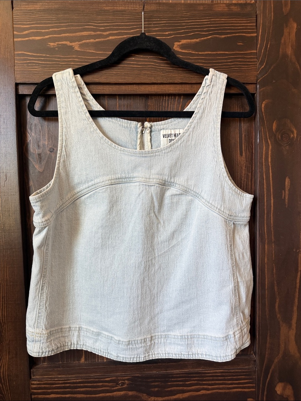 Velvet Heart Light Wash Denim Tank Top